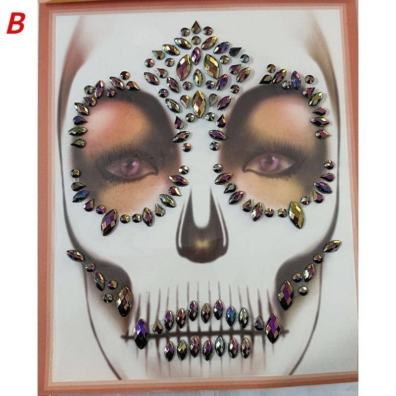 3D Rhinestone Bright Face Stickers for Festival Glitter Makeup Jewelry Sticker On Face Crystals Diamonds Decoration