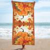 Herbstkürbis Ahornblätter Druck Strandtuch Saugfähig Schnelltrocknend Badetuch Superweiche Stranddecke Reisetuch für Schwimmen Fitnessstudio