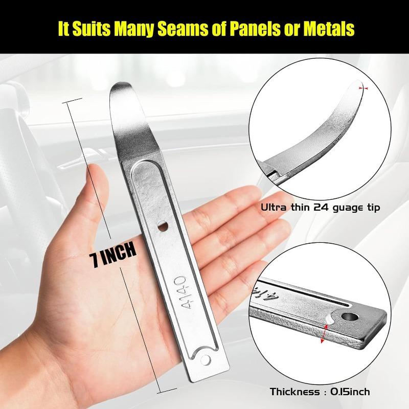 4140 Metal Pry Bar Car Trim Panel Removal Tool Stianless Steel Metal Mini Pocket Prybar Tool for Auto Interior Trim Panel Popper