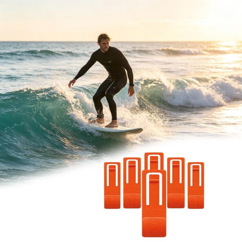 Integrated Surfboard Clip and Pin Set, 6 Plastic Replacements for Routine Board Maintenance and Equipment Bags