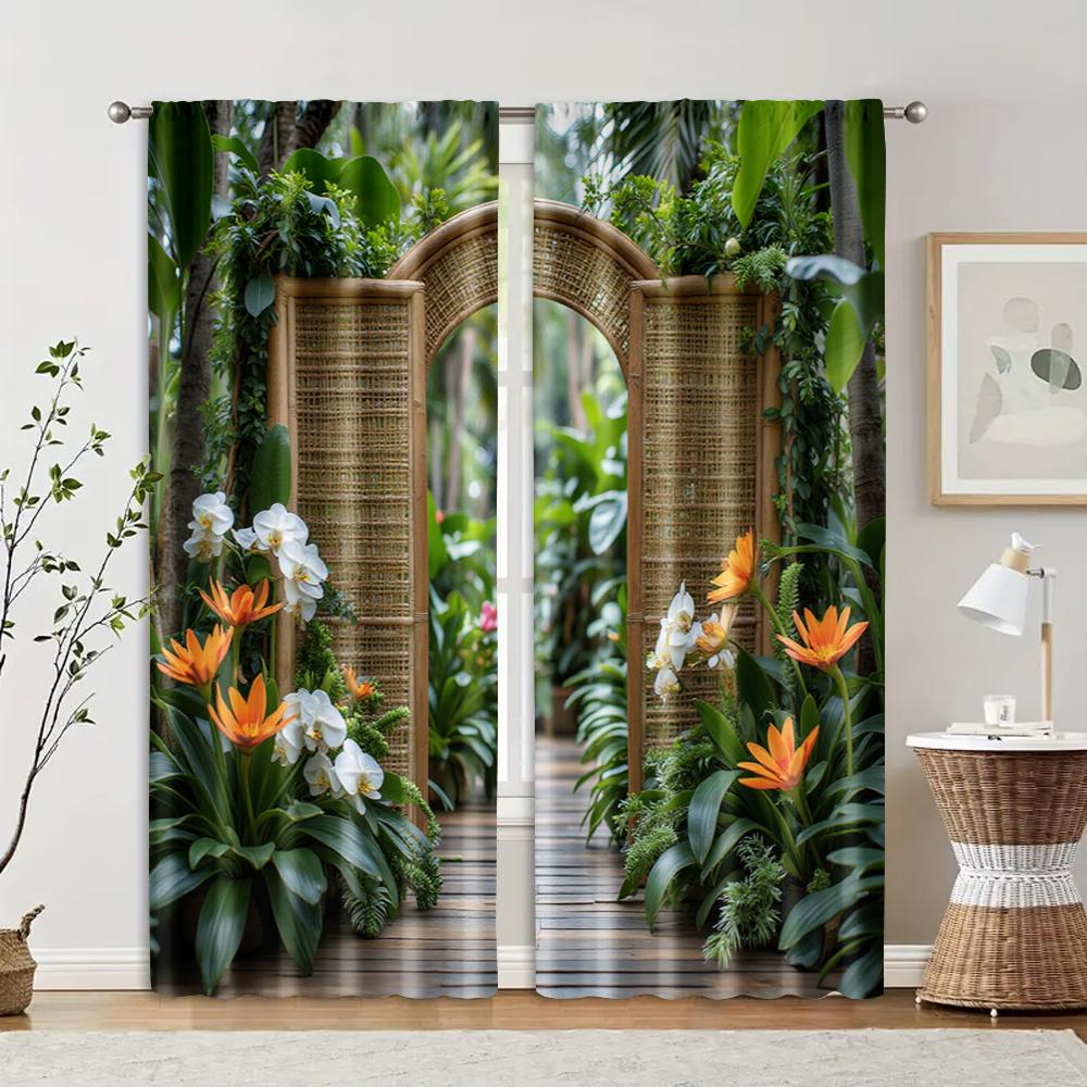 

2 шт., фильтрующие шторы (исключая удилища, неподвижный, без батареек) бамбук для использования в спальнях и гостиных 29x65in(75x166cm)