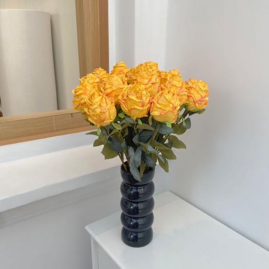 Artificial Roses Realistic Faux Flowers with Bendable Stems Fake Roses In Bulk for Home Vase Wedding Centerpiece Party Decor