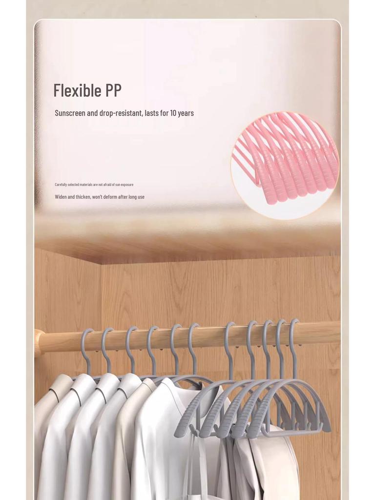 20pcs Non-Slip No-Bulge Coat Hangers with Anti-Shoulder Design