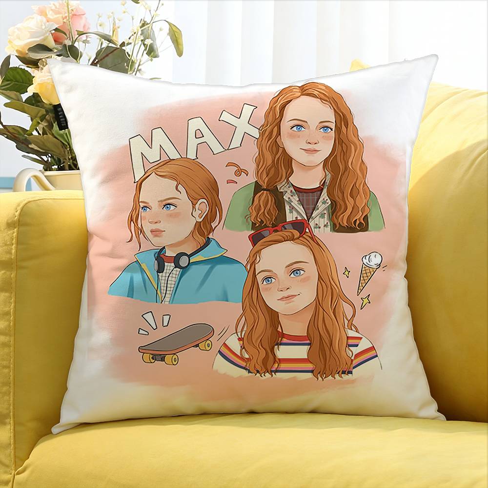 Sadie Sink Stranger World Various Sizes Square Pillow Case For Car Home Bedchamber Decor