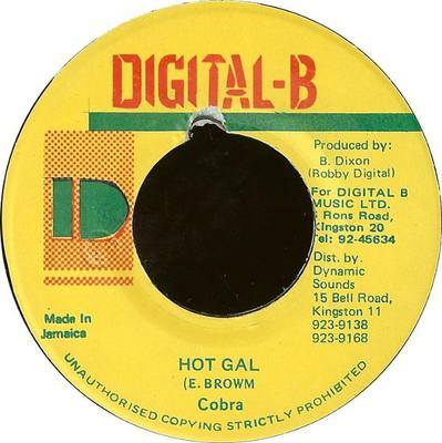 7inch Record MAD COBRA - Hot Gal NONE Digital-B Jamaica Reggae, Ska & Dub Used