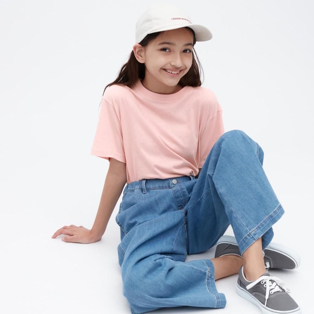 

UNIQLO JAPAN KIDS Хлопковый воротник с круглым вырезом Футболка с короткими рукавами