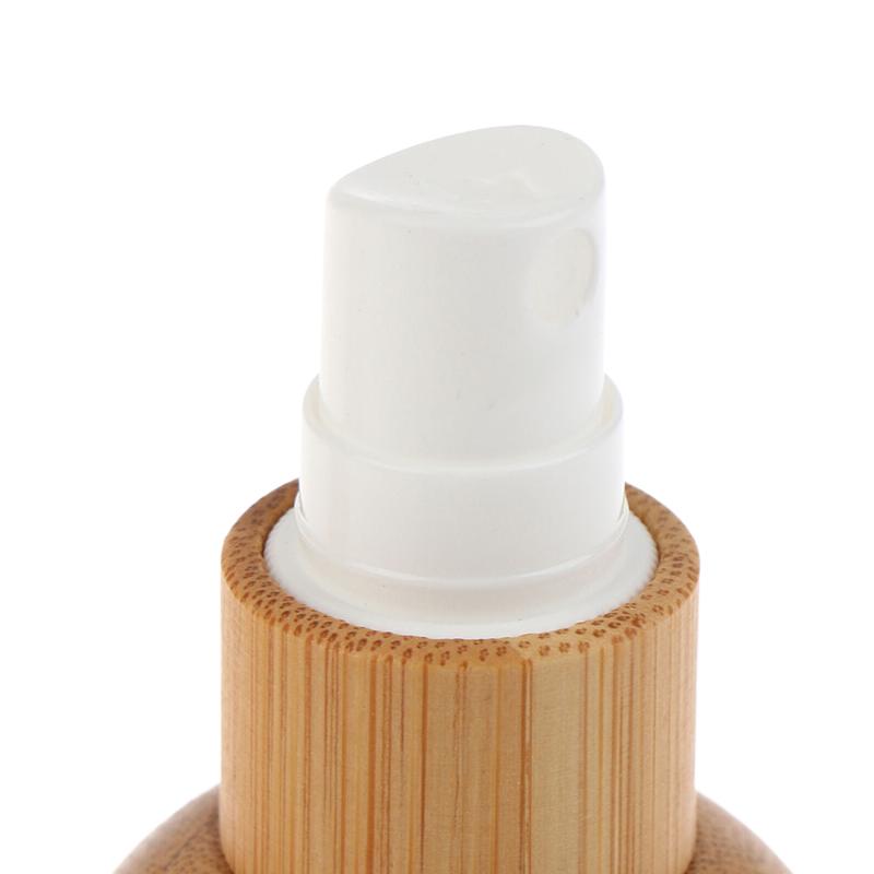 Empty 10/20/30/50/100Ml Bamboo Outer Shell Plastic Spray Bottle With Fine Mist Dispenser For Liquid Perfume Toiletries Container