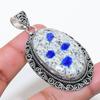 Natural K2 Blue Azurite Gemastone 925 Sterling Silver Jewelry Pendant 2.44" AP-14441
