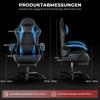 Gaming Chair Ergonomic Gaming Chair with Lumbar Cushion and Headrest, Gamer Chair Height Adjustable, PC Chair for Adults Girls Boys, Black-Blue