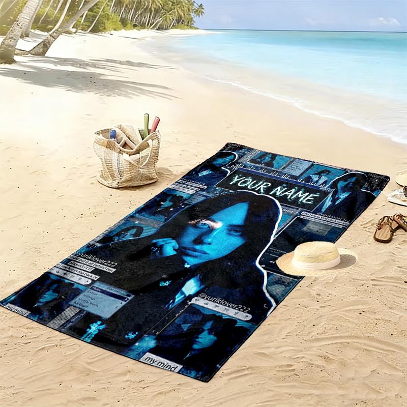 Name Custom Billie Print Beach Towel, Large Soft Quick Dry Towel for Beach Camping Swimming