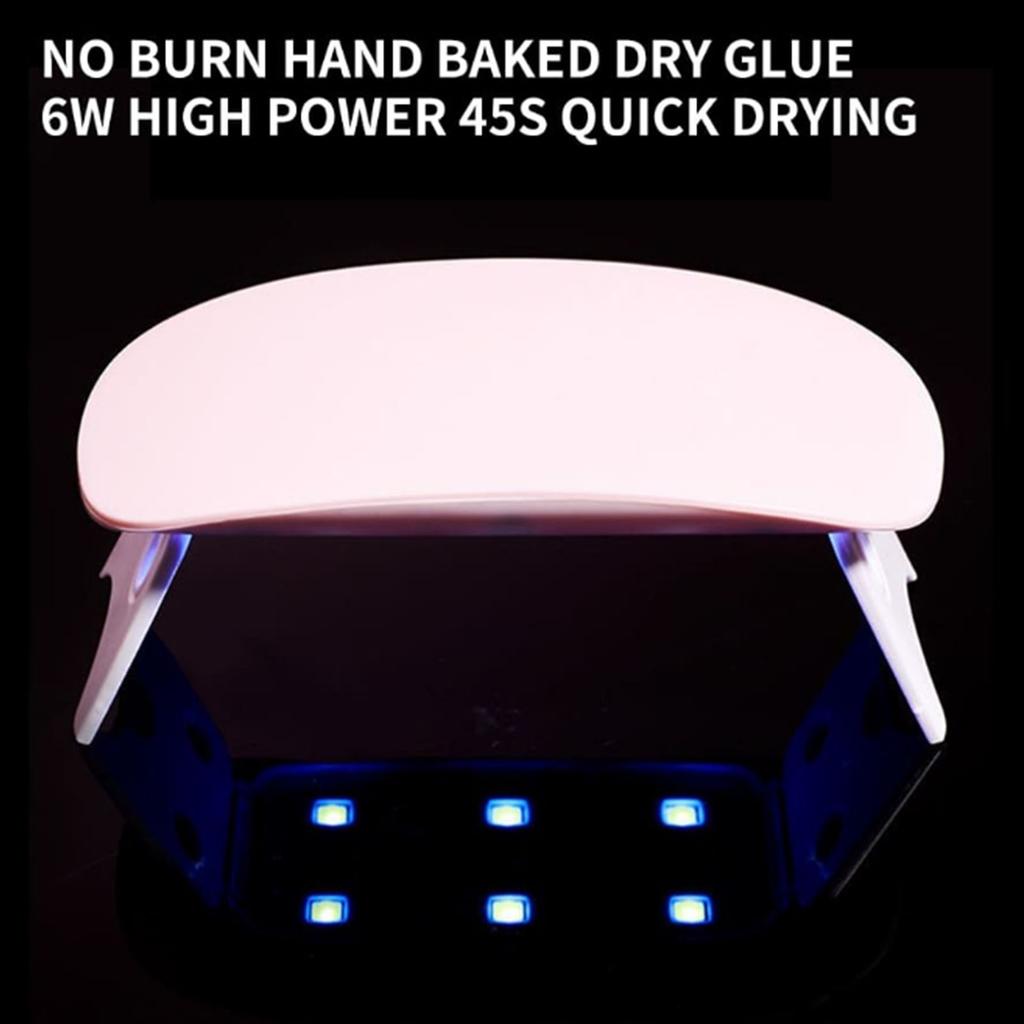 Mini UV LED Nail Lamp Mouse Shaped Pocket Size Nail Light Quick Drying Portable Manicure Light Pink