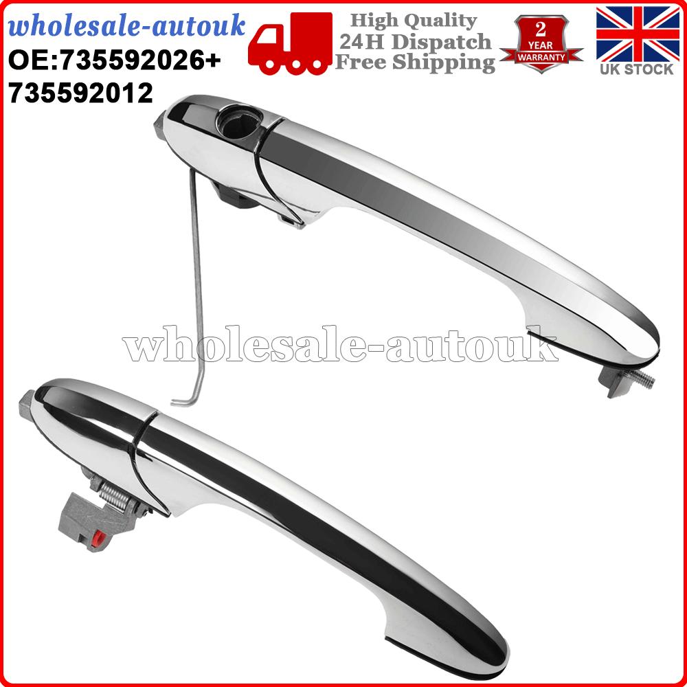 L+ R Side Outer Door Handle Fit For Fiat 500 595 695 07-16 735592026 735592012
