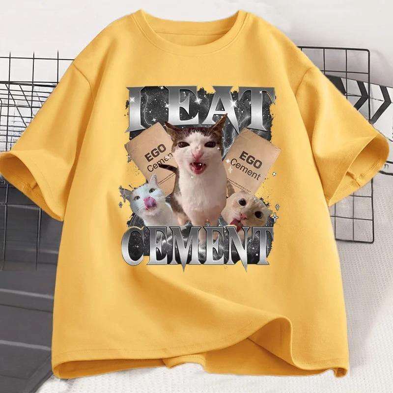 

I Eat CeUnisext Funny Cat Meme T Shirt Unisex Women Stupid Ugly Unhinged TShirt Silly Oddly Tee Casual Soft Cotton Tshirt Streetwear 4XL