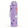 1PC Space Flight Rocket Planet Pattern 750ml Color Plastic Sports Water Bottle Leakproof Flip Straw Lid Suitable for Sports Office Home Use
