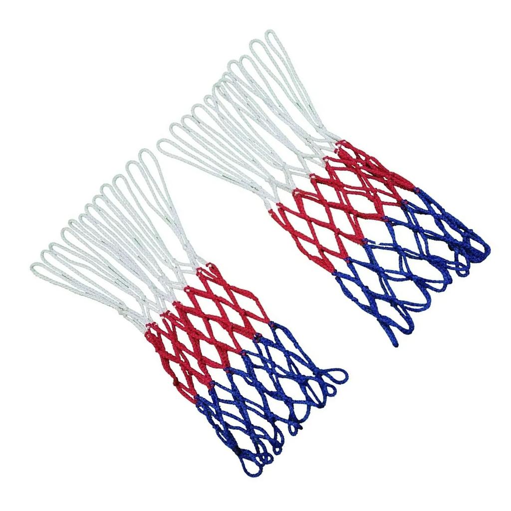 2 Pcs Basketball Net Replacement Heavy Duty 12 Loops Rainproof Sunscreen for All Weather White Red
