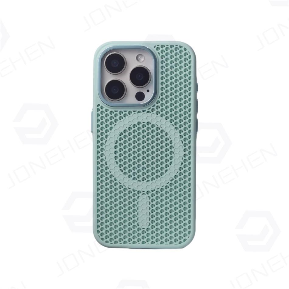 Heat Dissipation Mesh For  Magnetic Wireless Charge Case For For Iphone 16 1 14 Plus 13 12 17 Pro Max Breathable Armor Cover