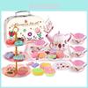 Charming Children's Tea Party Playset With Colorful Tin Tea Set And Sweet Treats