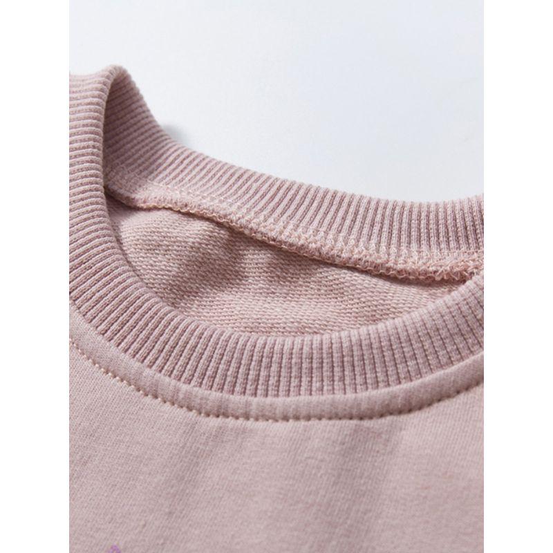 Girls' Pure Cotton Mid-Length Short-Sleeved T-Shirt Dress, New Summer Thin Children's Pink Stylish Round-Neck Top 8