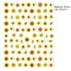 Samolepka na nehty Sunflower Shape 3D Effect Ultra Thin Blossom Floral Nail Art Water Obtisky pro ženy