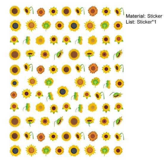 Samolepka na nehty Sunflower Shape 3D Effect Ultra Thin Blossom Floral Nail Art Water Obtisky pro ženy