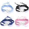 Handgjorda oändlighetssymbolarmband med justerbar flätad design för par och som present