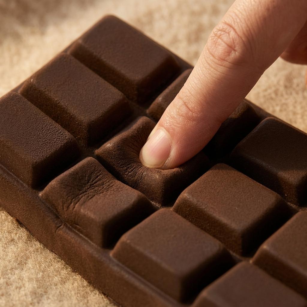 Simulation Chocolate Block Squishy, Super Slow Rising PU Toy, Wet Soft Texture Stress Relief Decompression Photo Prop Fidget