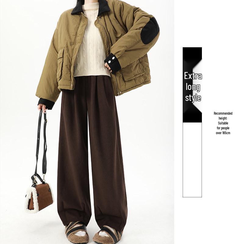 

Женские брюки палаццо из европейского хлопкового вельвета на осень/зиму 2025 года с высокой посадкой и драпировкой S (Ref: 40-48 kg)