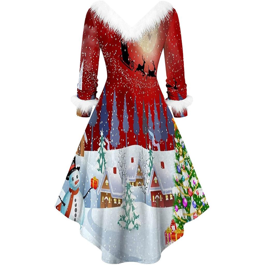 Women's Vintage Christmas Swing Prom Party Cocktail Dress Collar Draped Fishtail V Neck Dresses Buy cheaply on Joom Women's Vintage Christmas Swing Prom Party Cocktail Dress Collar Draped Fishtail V Neck Dresses Buy cheaply on Joom