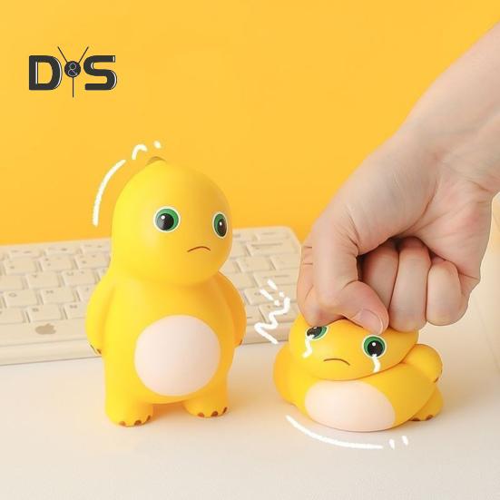 1/2/3Pcs Light-up Cartoon Dinosaur Squeeze Toy Stress Relief Glowing Dino Pinch Sensory Toy Kids Adults Stress Ball Animal Fidget Toy