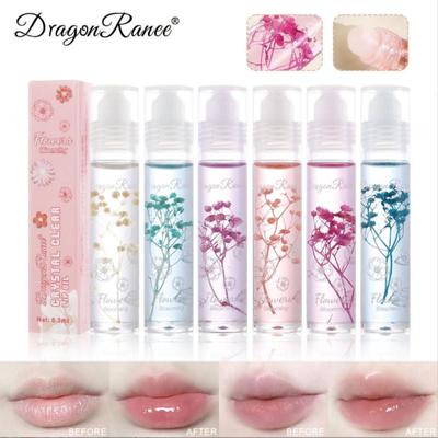 Women Waterproof Lipgloss Flower Lipstick  Change Color Jelly Lipstick Moisturizer Flower Lip Oil Clear Colorless Lip Oil
