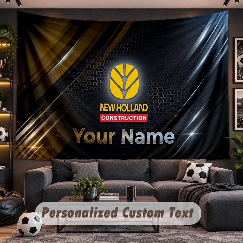 Wall Hanging Tapestry Custom NameNew Holland Pattern Personalized Printed Fabric Wall Decor