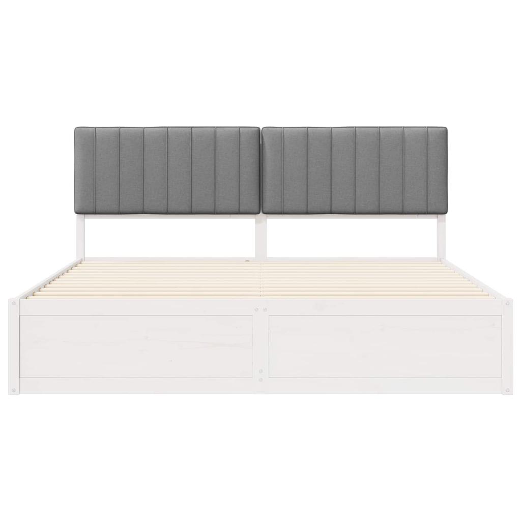 Bed Frame with Upholstered Headboard Light Grey 180 x 200 cm