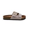 Fashion 2025 women's rhinestone metal buckle sandals with double straps and slip covers, comfortable casual shoes