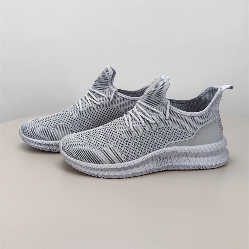 2024 Men s Flyknit Lightweight Mesh Running Shoes - Summer & Autumn Collection 39 серый