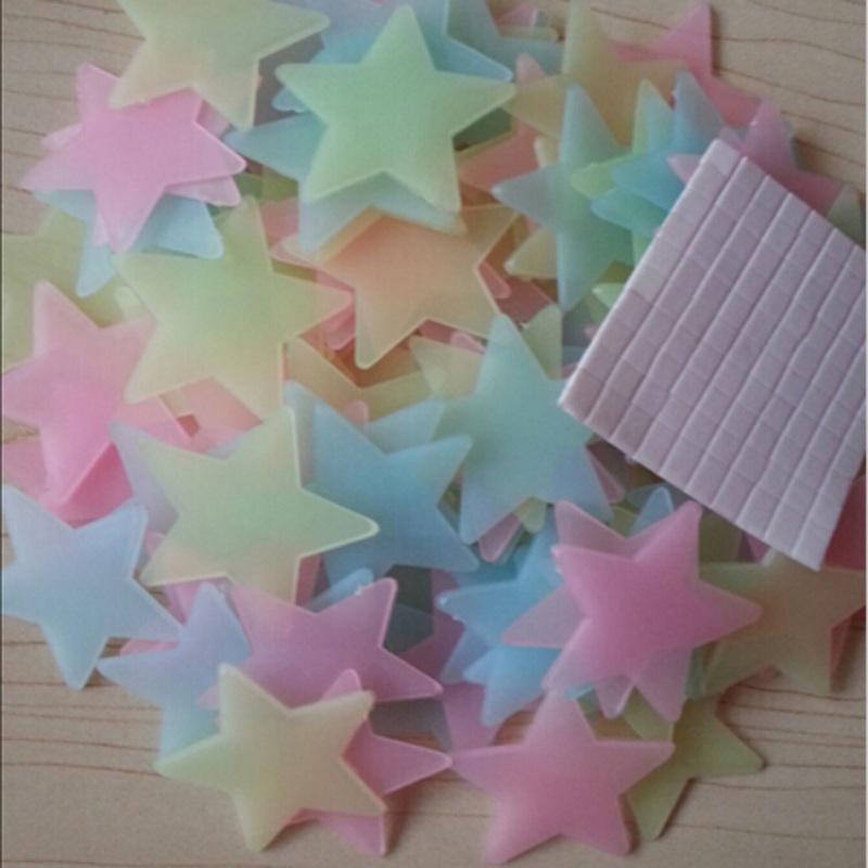 100 PCS Home Wall Glow In The Dark Star Stickers Decal Baby Kids Room