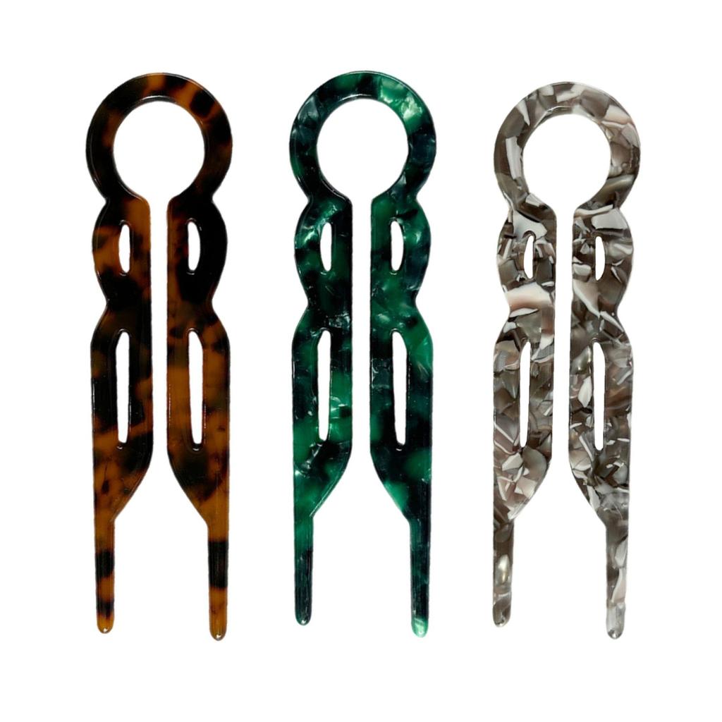 3Pcs Acetate U-shaped Hair Fork Lightweight Anti-slip Long Thick Hair Stick Updo Bun French Hair Pin Women Girls Hair Accessories