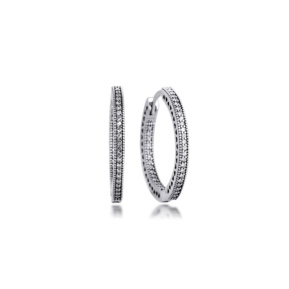 Cercei cerc 925 argint sterling clar CZ cercei nunta pentru femei bijuterii fine