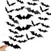 180 Pcs 3D Bat Wall Stickers 4 Size Waterproof Black PVC Halloween Decorations for Indoor Outdoor Spooky Party Home Wall Door Window Decor