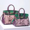 Nuova borsa in pelle platino a contrasto grande capacità borsa a mano in pelle di mucca alla moda e di atmosfera semplice borsa a spalla da donna