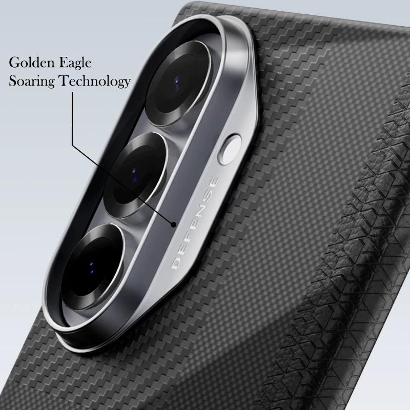 DEFENSE Kevlar Hülle für Samsung Z Fold 7 Kohlefaser Kabelloses Laden Rückseiten Hülle für SAMSUNG Z FOLD 7