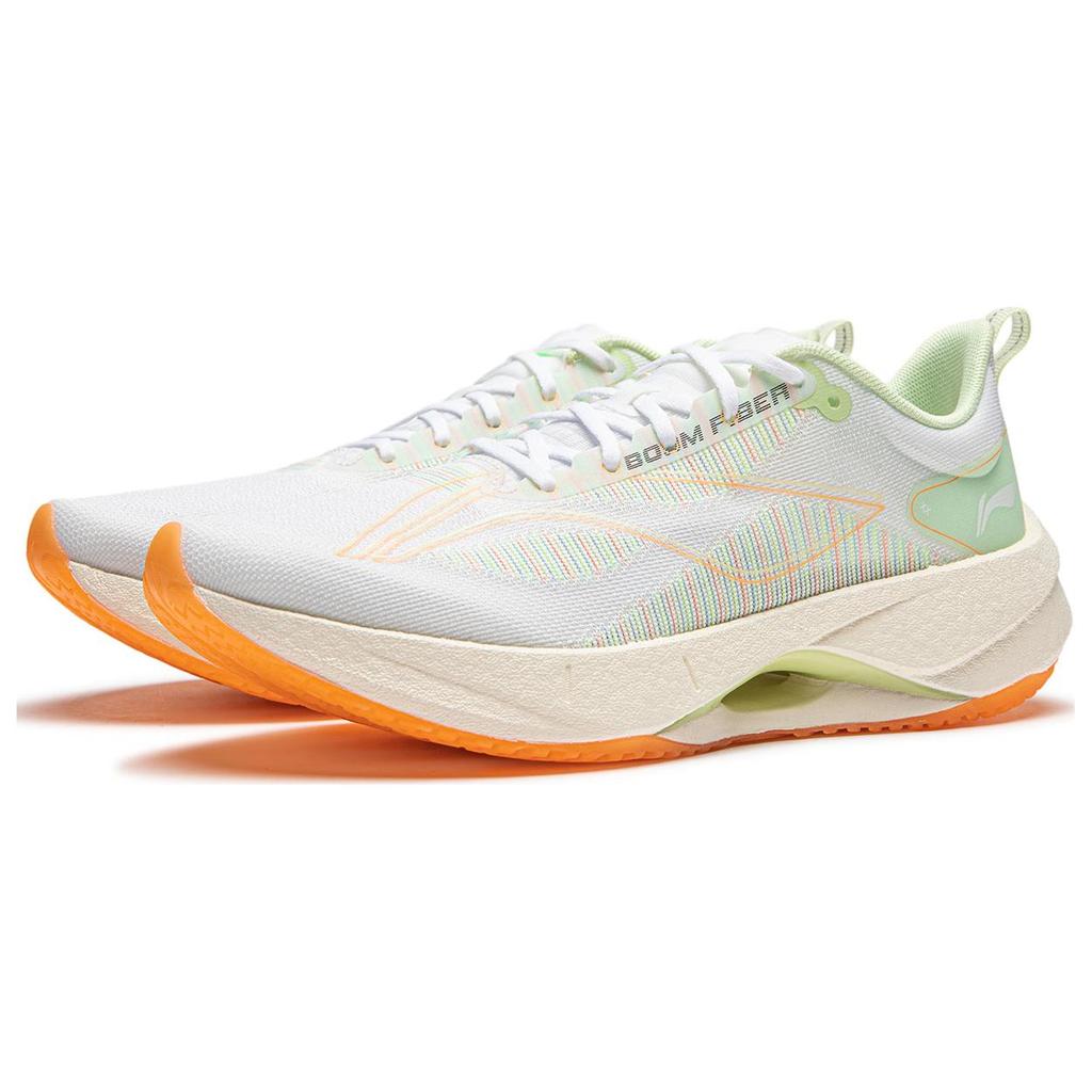 New LiNing Super Light 21 Cushioned Slip Resistant Breathable Lightweight Low Top Casual Running Shoes Women's White Green ARBU002-40