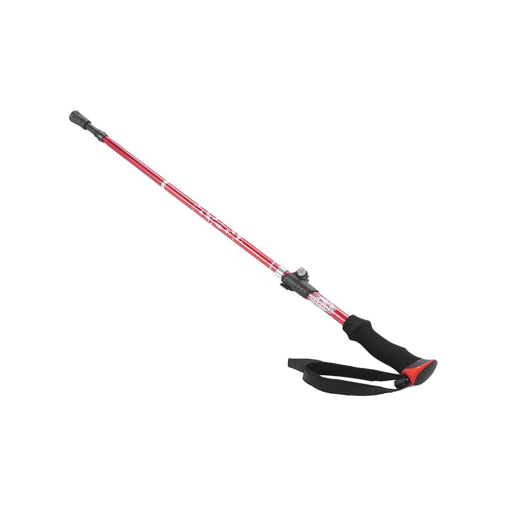 Aluminium Alloy Trekking Poles 5 Sections Collapsible Hiking Walking Climbing Sticks with Mud HoldersRed