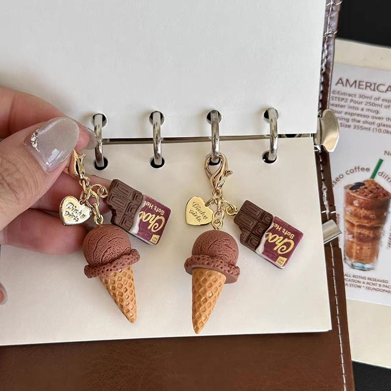 Creative Unique Doughnut Bread Coffee Phone Charm Strap Pendant Lanyard Simulated Food Toys Keychain Bag Accessories Gift