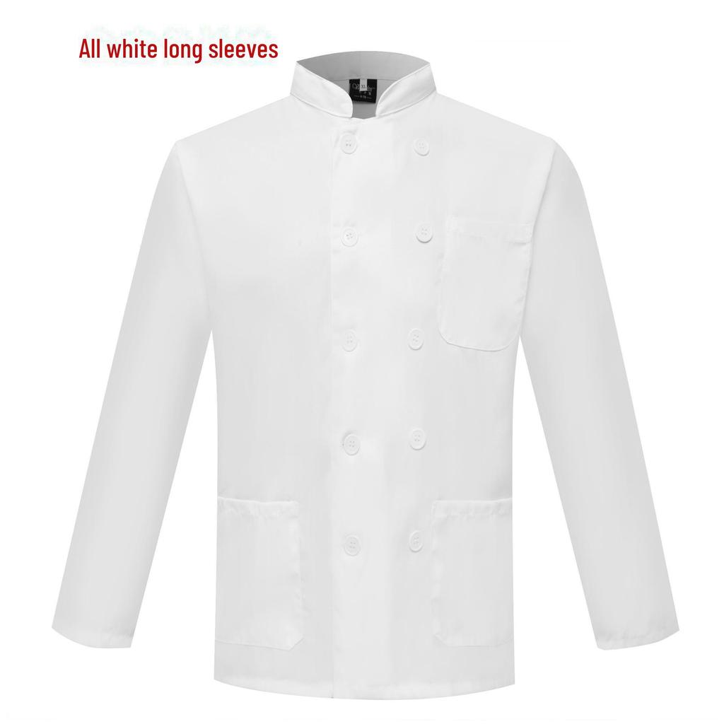 "Unisex Long Sleeve Chef Uniform for Autumn & Winter - Ideal for Hotels, Restaurants, and School Canteens"