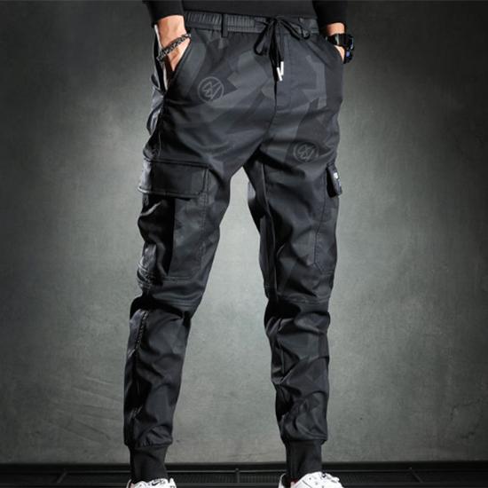 Camouflage-Freizeithose für Männer im Frühling und Herbst, schmal geschnittene koreanische Version, elastische Taille, modischer Trend, Leggings, Arbeitshose