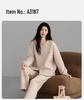 2025 Women's Winter Three-Layer Pajama Set: Thick, Warm, Simple Style, Long Sleeve & Pants