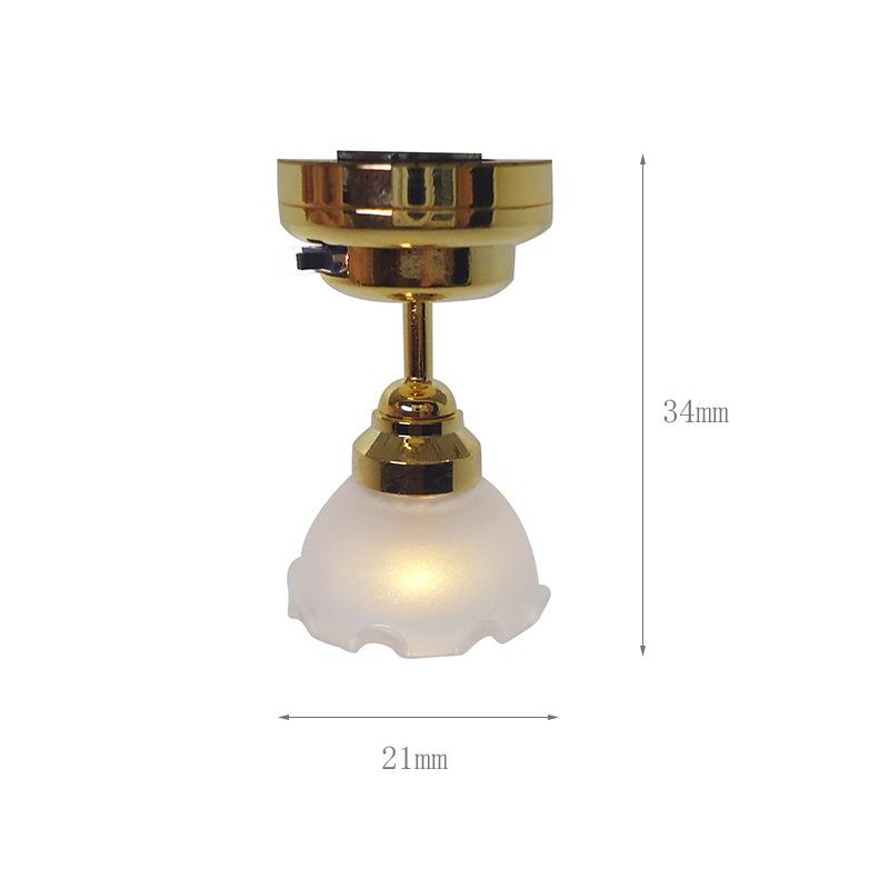 1:12 Dollhouse Ceiling LED Pendant Light with Toggle Switch (No Power Needed)