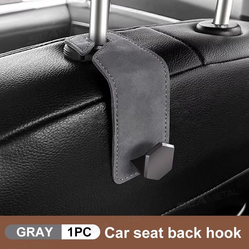 Alloy Car Seat Back Hook Premium Suede Metal Auto Hanging Hook Universal 20KG Large Load-Bearing Hanger for Rear Seat