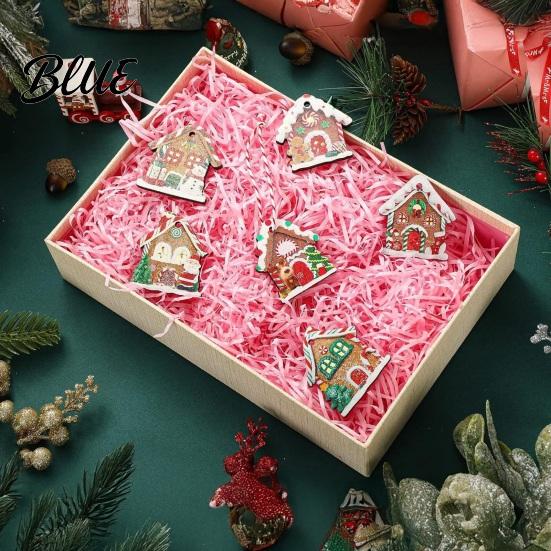 Rustic Gingerbread House Ornaments 24/36Pcs Christmas Ornaments Wooden Xmas Tree Decor with Rope Home Hanging for Holiday Party New Year Decorations