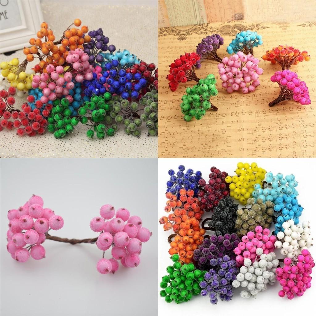 Mini Weihnachts-Schaum Vereiste Frucht Künstliche Stechpalmenbeere Blume Für Elegante Heimdekoration